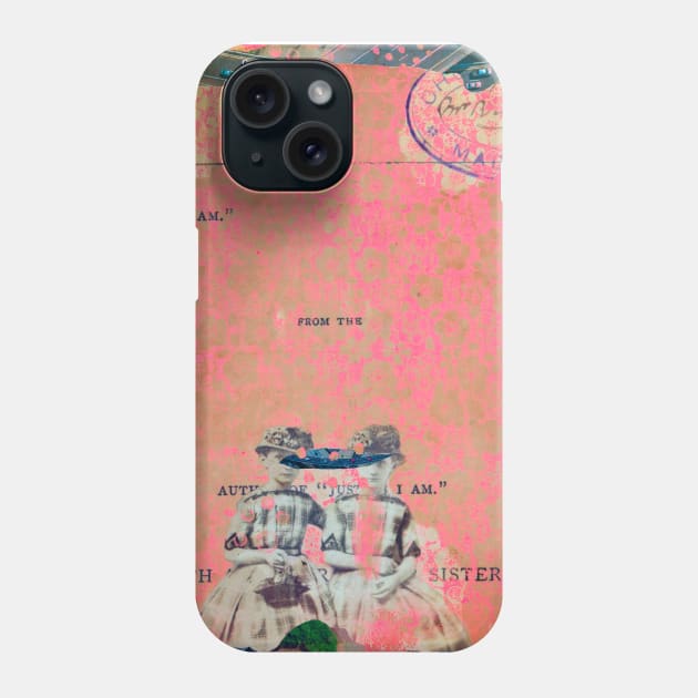 The Twins collage art Phone Case by Victoria Herrera Collagist