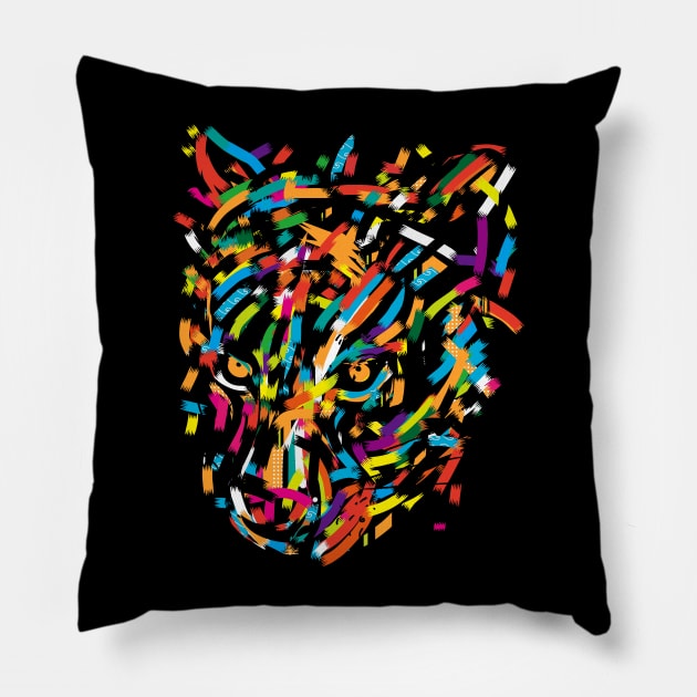 graphic leopard Pillow by kharmazero