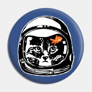 Space cat and the goldfish Pin