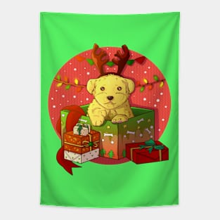 Christmas Dogs and Gifts Tapestry