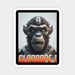 GLADOAPE 1 Robotic Space War Gladiator ape T-Shirt Magnet