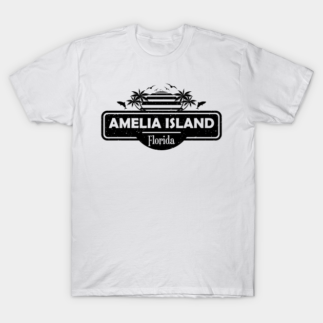 Discover Amelia Island Beach Florida, Tropical Palm Trees Sunset - Summer - Amelia Island Florida - T-Shirt