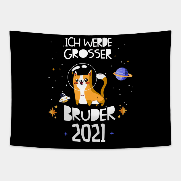 Großer Bruder 2021 Astronauten Katze Planeten Tapestry by alpmedia