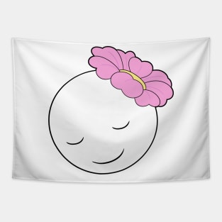 Calm Smile Pink Flower Head Tapestry