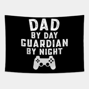 Mens Dad by Day Guardian By Night Gaming Gamer Dad Tapestry