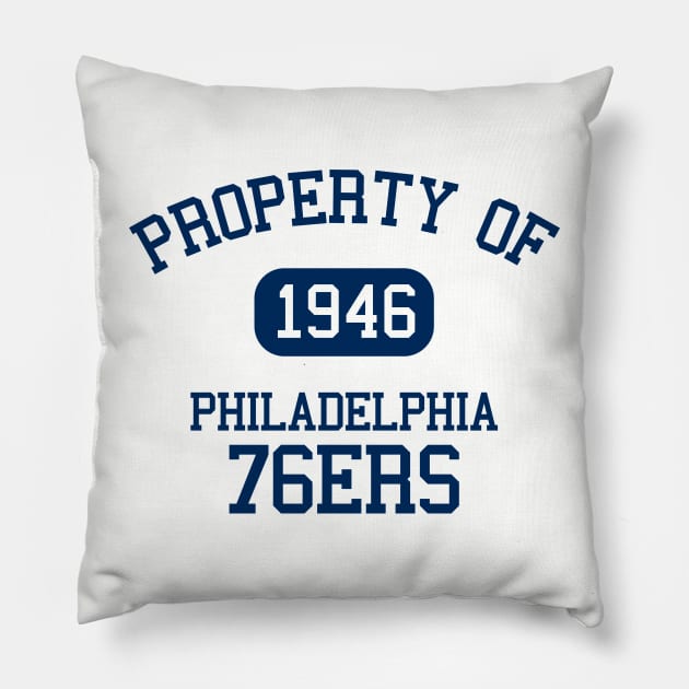 Property of Philadelphia 76ers Pillow by Funnyteesforme