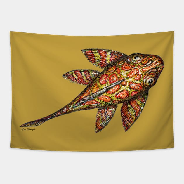 Christmas Pleco Fish Tapestry by Bioinspirada