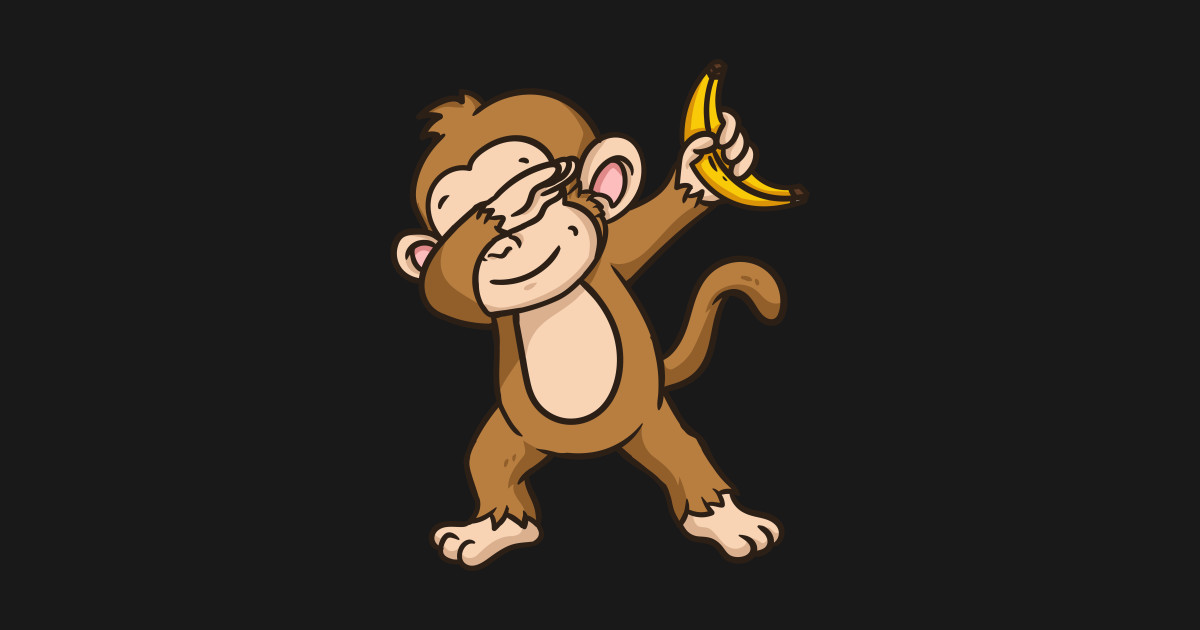Monkey Banana Dabbing Monkey Sticker TeePublic