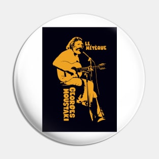 Le Métèque: Tribute Illustration to Georges Moustaki's Iconic Chanson Pin