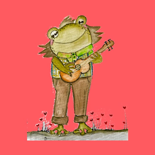 Frog musician by Love Gives Art