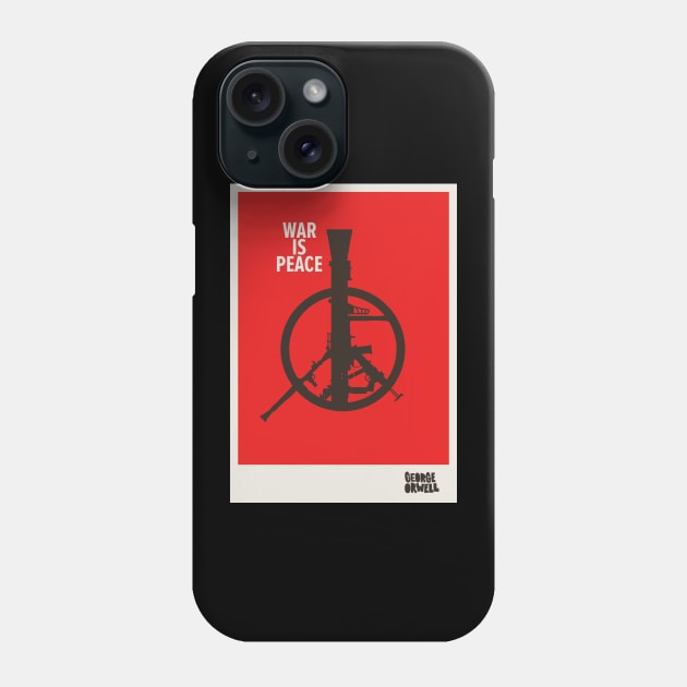 media manipulation, perversion of language, pacifism, freedom and warfare, peace sign Phone Case by Boogosh