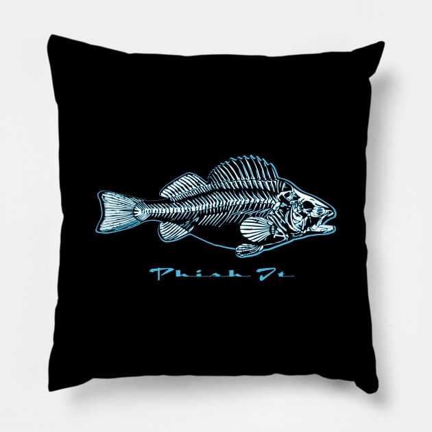 Phish It Skeleton Pillow by Fuckinuts