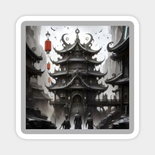 Ancient Chinese dark pagoda Magnet