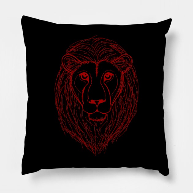 Lion (Red) Pillow by Aeriskate