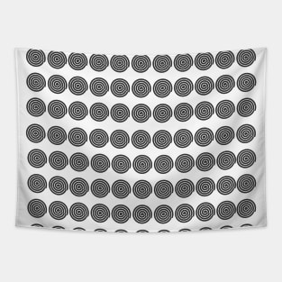 Black and white SPIRAL Patterns Tapestry