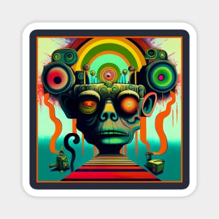 Retro Trippy Music Speakers Zombie 60s Style Magnet