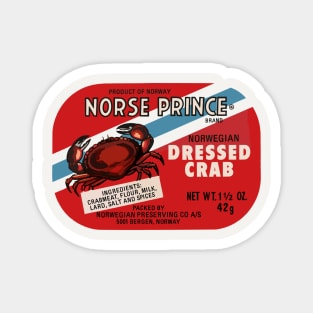 Norwegian Dressed Crab - Retro Packaging Magnet