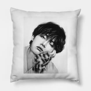 Taehyung Pencil Drawing Pillow