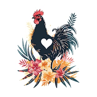 Floral Botanical Chicken Lovers Chicken Farmer Mama Hen T-Shirt