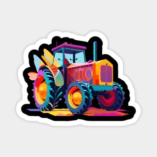 Love Tractor Psychedelic Farm Equipment Magnet