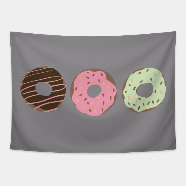 Cute Donuts Glaze Sprinkles Pink Chocolate Green Tapestry by kristinedesigns
