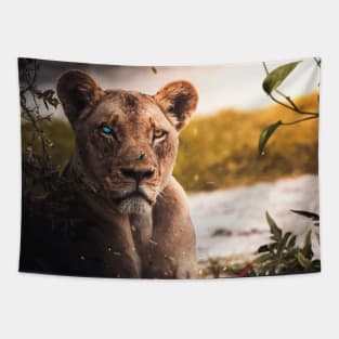 Wounded Lion Tapestry