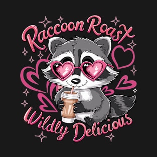 Coffee-Loving Raccoon Tee - "Raccoon Roast Wildly Delicious" Shirt T-Shirt