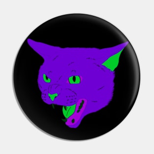 Vaporwave Cat - Vibrant Purple Pin