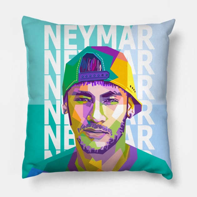 Neymar Jr Pillow by lots of artWork