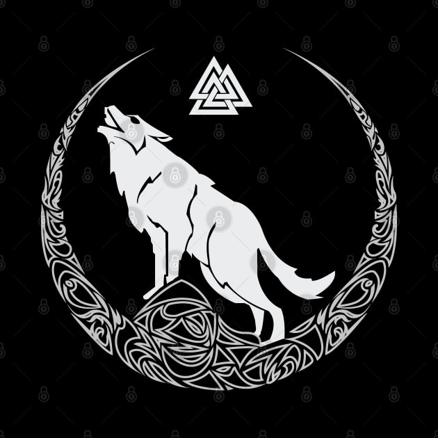 Viking Wolf of Odin Valknut Norse Mythology by soloartid