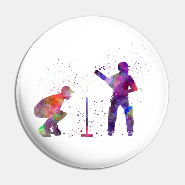 Cricket player batsman silhouette in watercolor Pin by PaulrommerArt