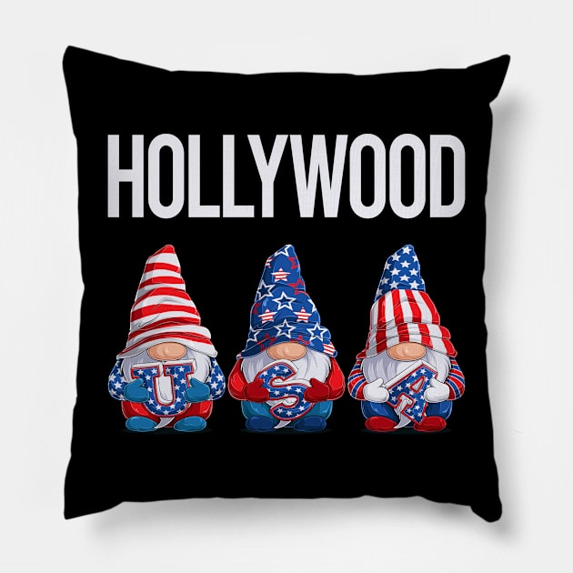 Happy USA Hollywood Pillow by flaskoverhand