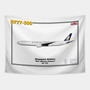 Boeing B777-300 - Japan Airlines "Star Alliance Colours" (Art Print) Tapestry