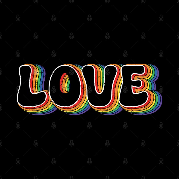 Love Design for LGBTQ Pride Supporters Retro Vintage Style by missalona