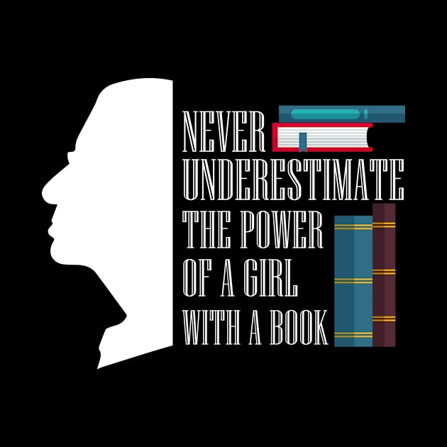 Never Understimate The Power of a Girl With a Book, Ruth Bader Ginsburg Gift by jmgoutdoors