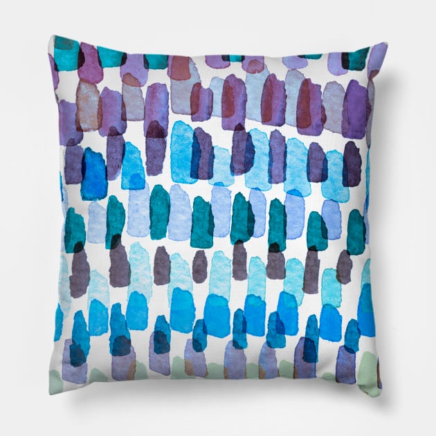 Rain drops Blue Pillow by ninoladesign