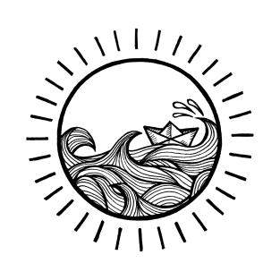 Ocean sun | Minimalist tattoo design T-Shirt