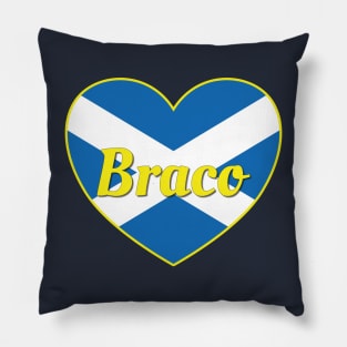 Braco Scotland UK Scotland Flag Heart Pillow