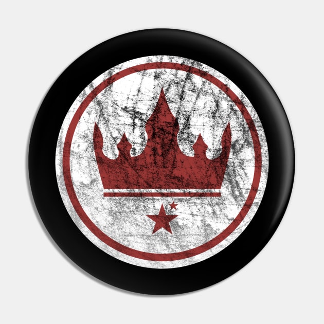 New Monarchy - distressed Pin by GraphicTeeShop