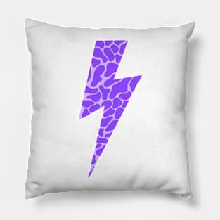 purple cow print lightning bolt Pillow