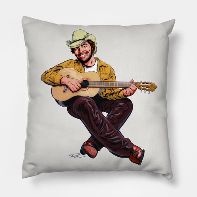 Toby Keith - An illustration by Paul Cemmick Pillow by PLAYDIGITAL2020