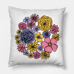 Inked Floral Pillow