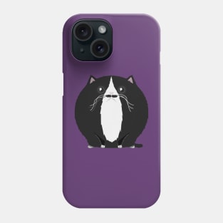 Sfurical round black and white tuxedo piebald cat Phone Case