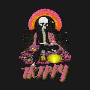 Trippy Retro Psychedelic Skeleton T-Shirt