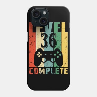 Vintage 36th Wedding Anniversary Level 36 Complete Funny Video Gamer Birthday Gift Ideas Phone Case