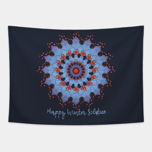 Happy Winter Solstice Mandala Tapestry