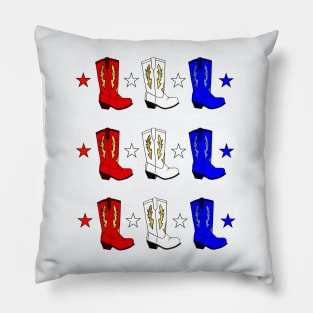 RED White Blue USA Cowboy Boots Pillow