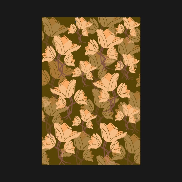 Peach flower pattern by PedaDesign