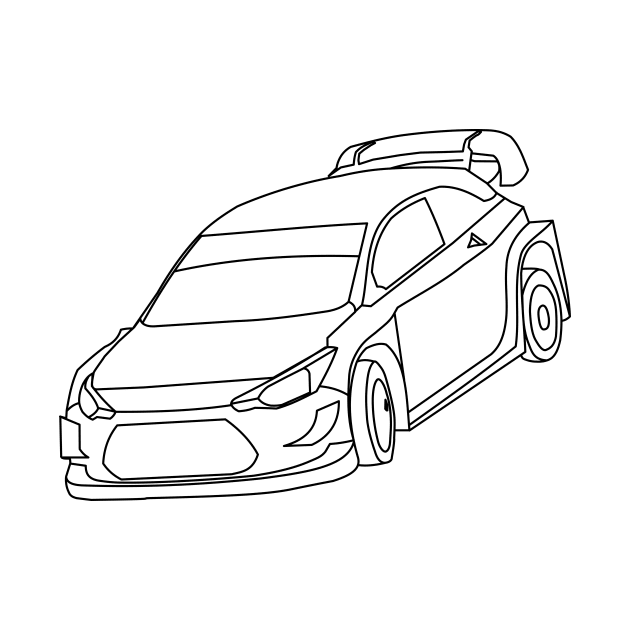 Doodle rally car minimalist by Polypie