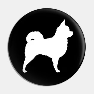 White Longhaired Chihuahua Silhouette Pin